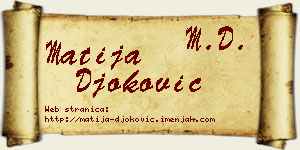 Matija Đoković vizit kartica